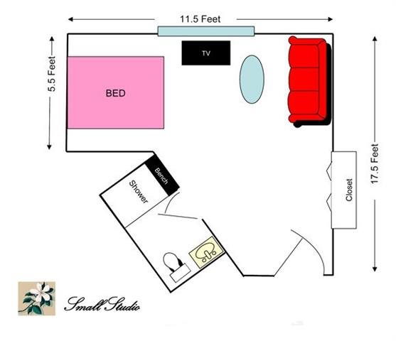 Small Studio Floor Plan Small Studio Floor Plan at Savannah Court & Cottage of Oviedo, Oviedo, FL, 32765
