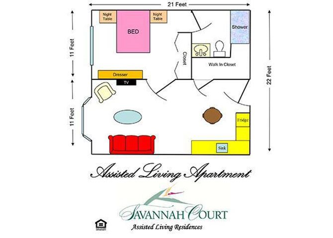 Assisted Living Floor Plan Assisted Living Floor Plan at Savannah Court of Bastrop, Bastrop, 71220