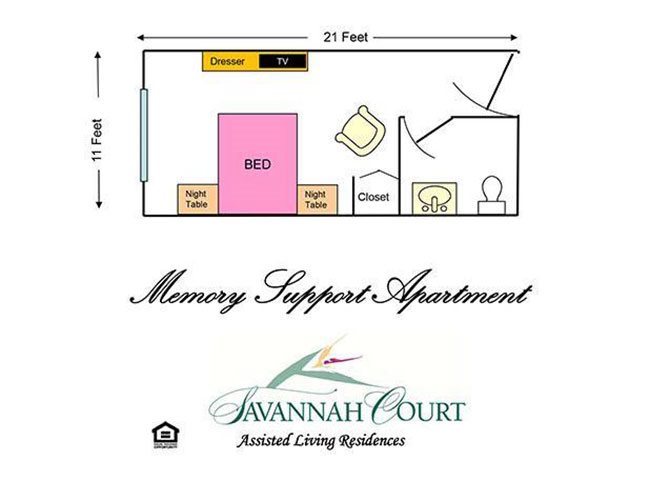 Memory Support Floor Plan Memory Support Floor Plan at Savannah Court of Bastrop, Bastrop, Louisiana