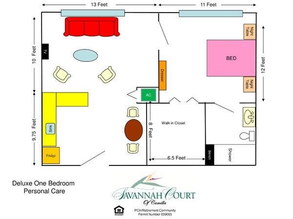 Deluxe Floor Plan Deluxe Floor Plan at Savannah Court of Camilla, Georgia