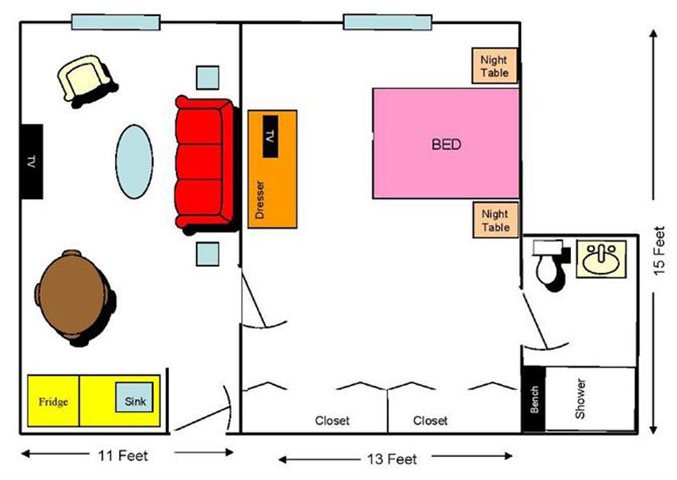 One Bedroom Floor Plan One Bedroom Floor Plan at Savannah Court of Haines City, Haines City, FL