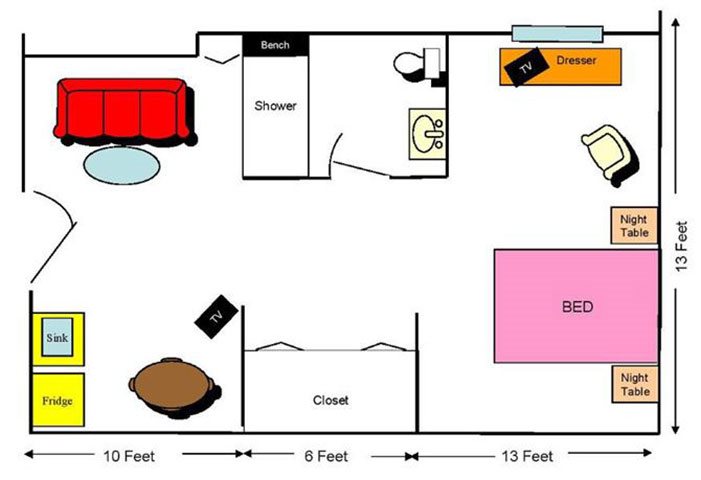 Studio Deluxe Floor Plan Studio Deluxe Floor Plan at Savannah Court of Haines City, Haines City, 33844