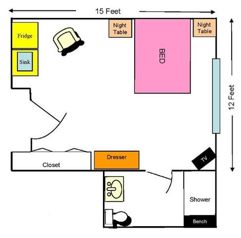 Studio Floor Plan Studio Floor Plan at Savannah Court of Lake Wales, Lake Wales, 33853