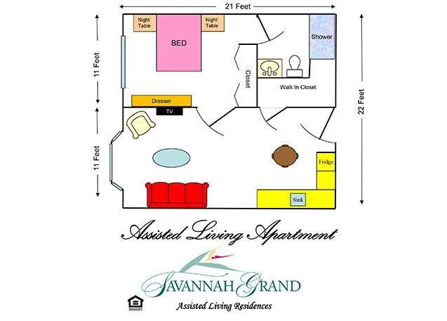 Assisted Living Floor Plan Assisted Living Floor Plan at Savannah Grand of Bossier City, Bossier City, LA