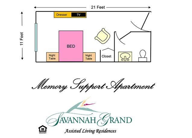 Memory Support Floor Plan Memory Support Floor Plan at Savannah Grand of Bossier City, Bossier City, 71111
