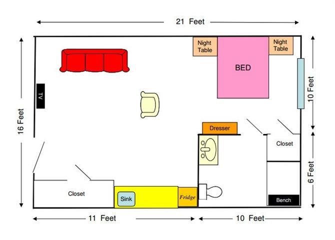 Studio Deluxe Floor Plan Studio Deluxe Floor Plan at Savannah Grand of Columbus, Columbus, GA, 31909