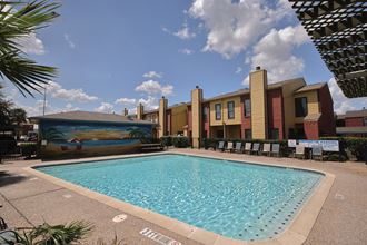 the swimming pool at the falls at rolland park apartments fl