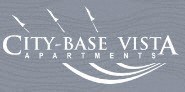 the logo of city base apartments on a blue background