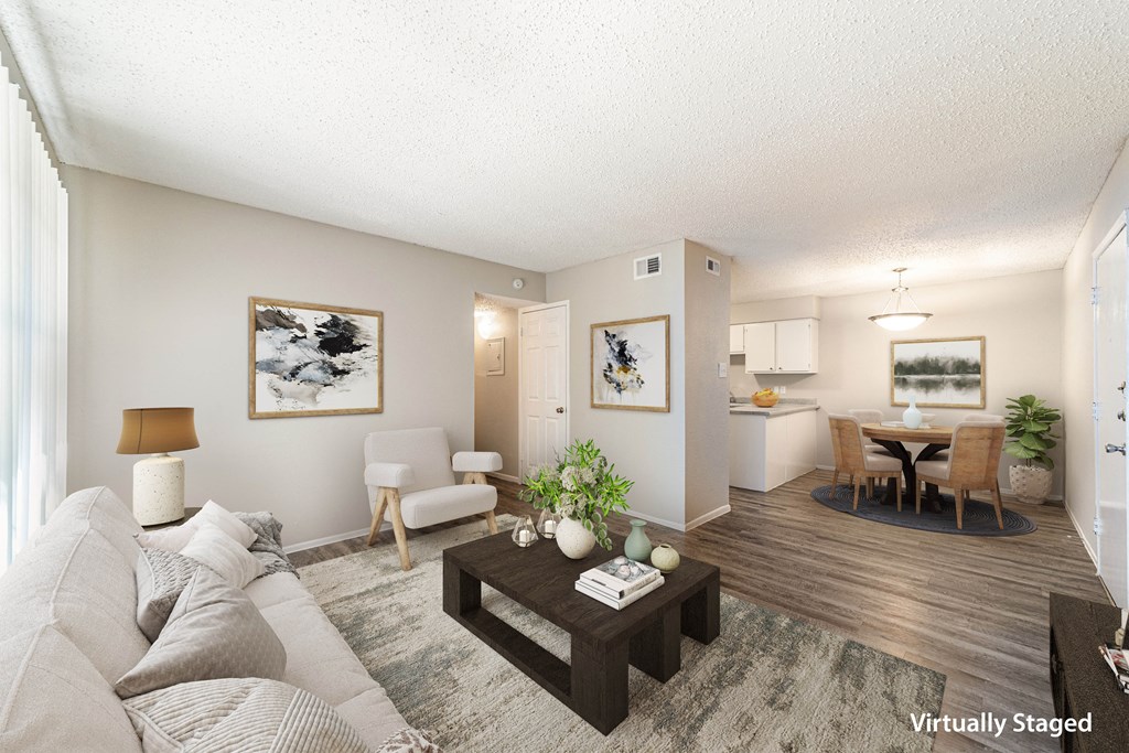 a living room with a couch and a coffee table