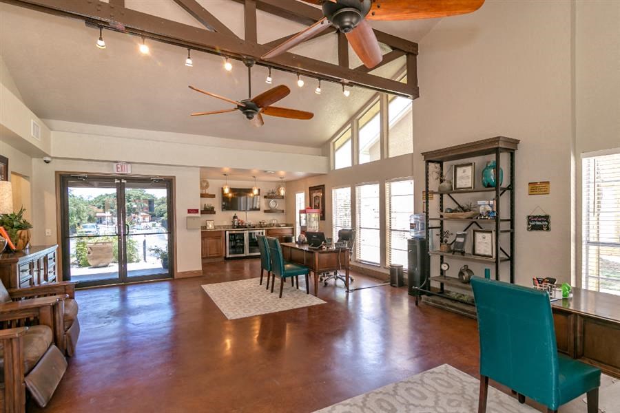 Decorated Apartment Living Room at City-Base Vista, San Antonio, 78223