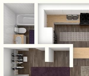 1 Bed 1 Bath KELLY Floor Plan 1 Bed 1 Bath KELLY Floor Plan at City-Base Vista, San Antonio, TX, 78223
