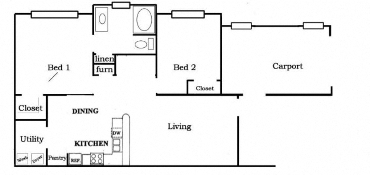 2 Bedroom 1 Bath