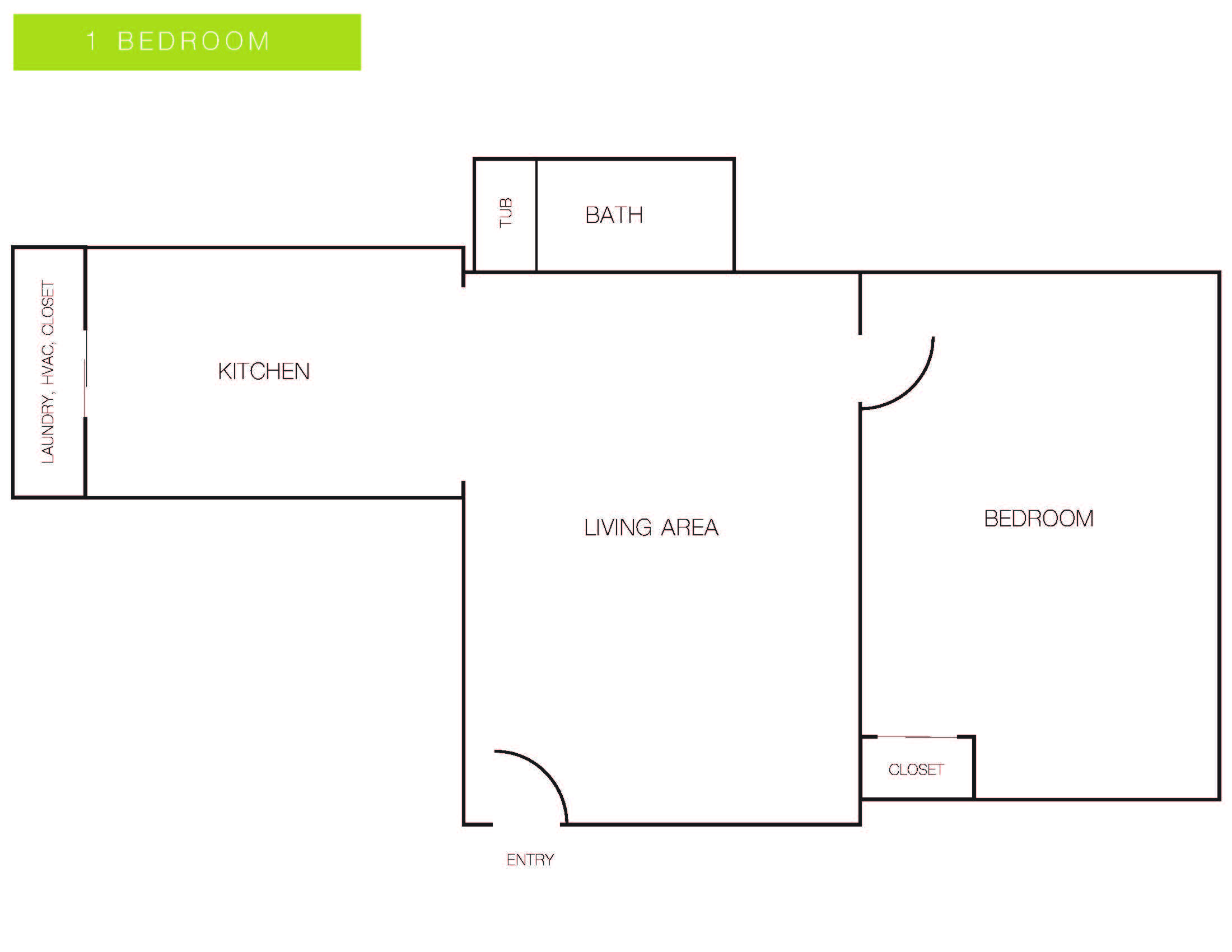 1 Bedroom/1 Bathroom