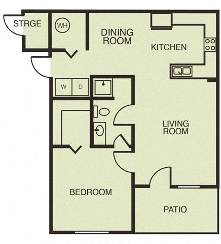 1 Bedroom Floor Plan 1