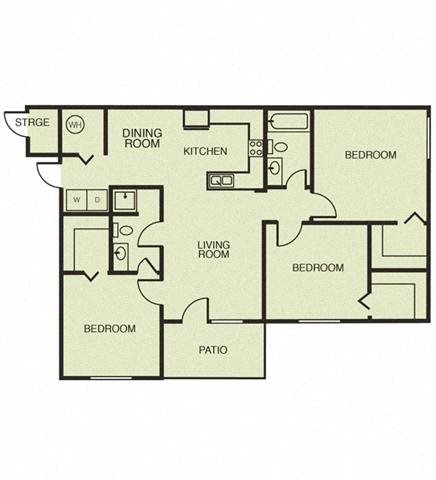 3 Bedroom Floor Plan 3