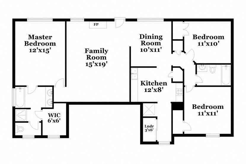 a floor plan of a house with a kitchen and a living room