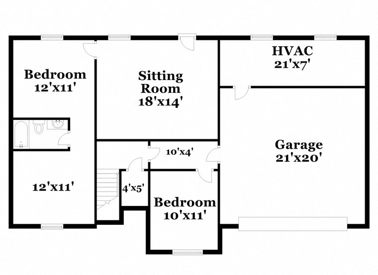 a floor plan of a house with a living room and a dining room