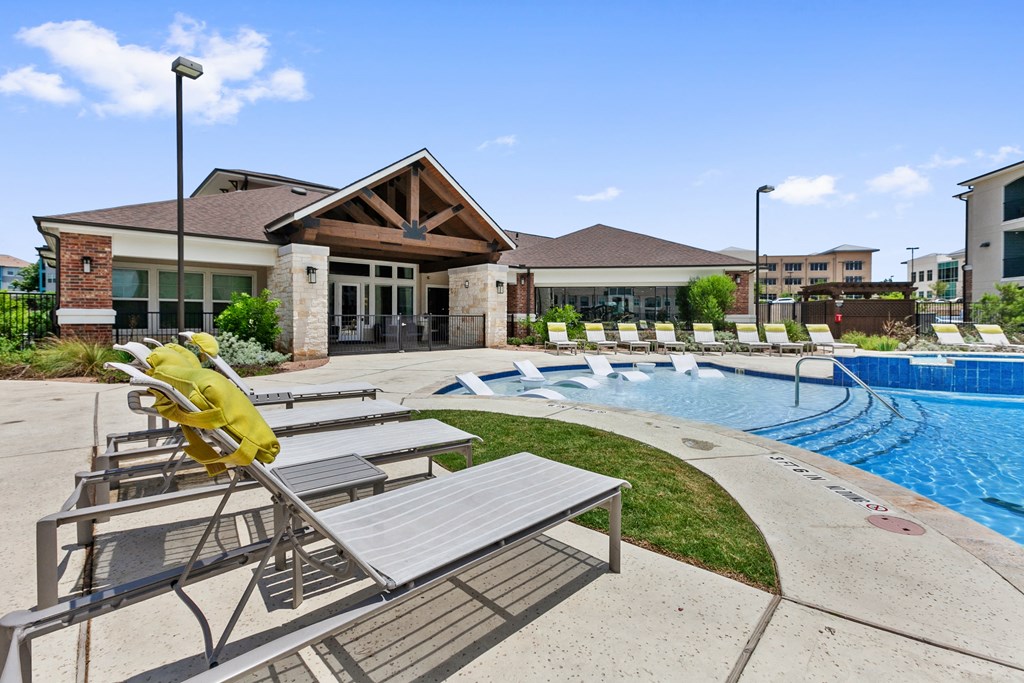 the swimming pool at the preserve at city center apartments