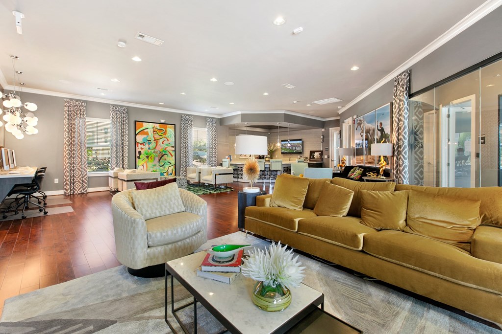 a living room with a couch and a coffee table