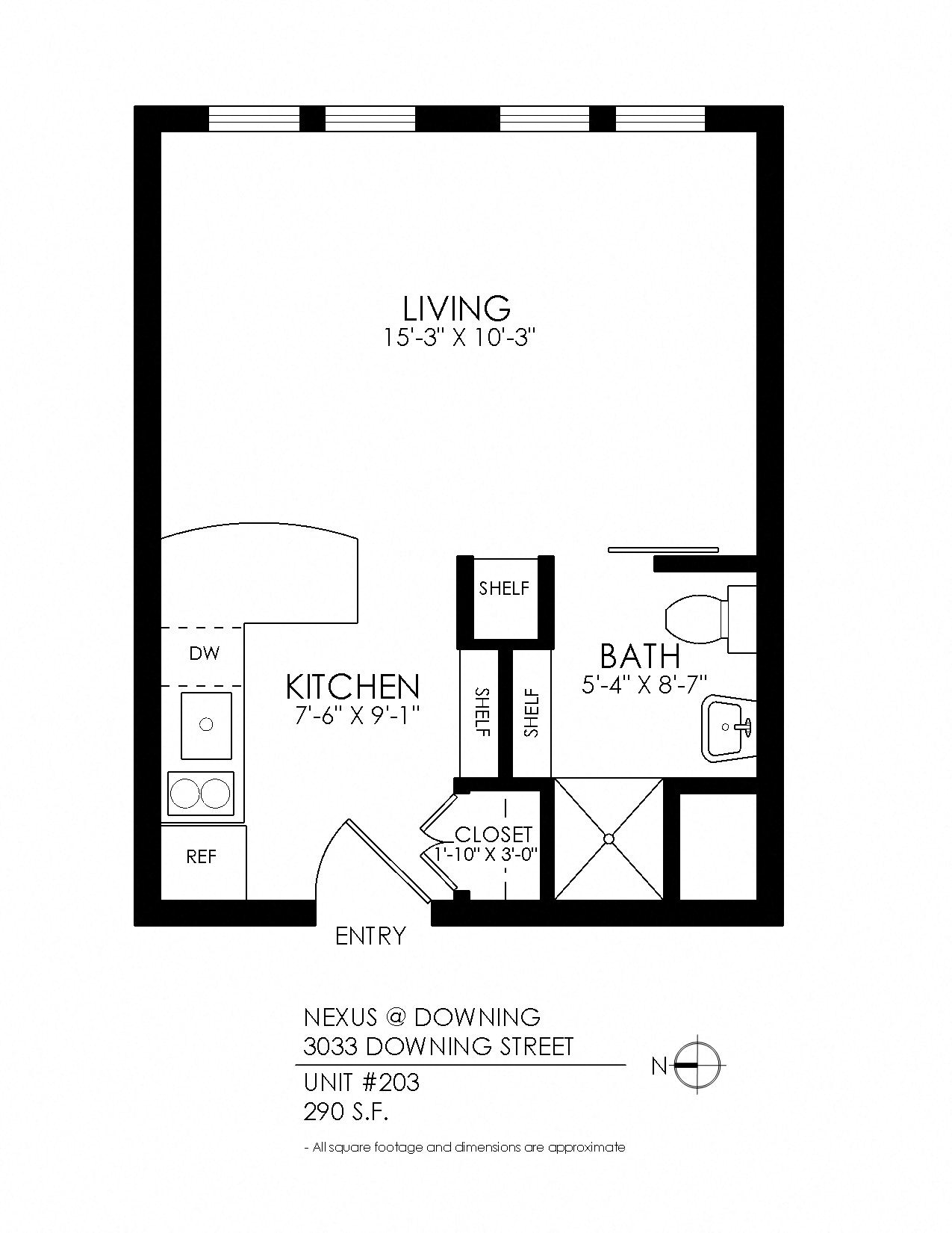 Studio, 1 Bathroom