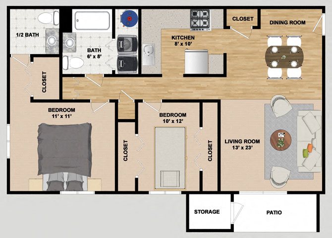 2 Bedroom 1.5 Bathroom at Heather Downs Apartments 2 Bedroom 1.5 Bathroom at Heather Downs Apartments in Madison Wisconsin