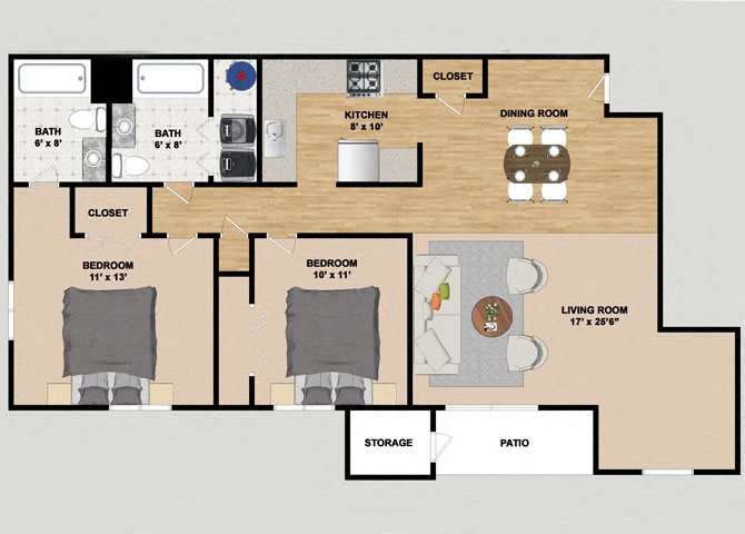 1050 Sq Ft 2 Bedroom 2 Bathroom at Heather Downs Apartments 1050 Sq Ft 2 Bedroom 2 Bathroom at Heather Downs Apartments in Madison Wisconsin