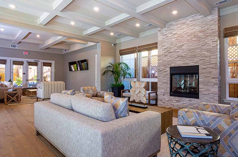 Clubhouse with fireplace