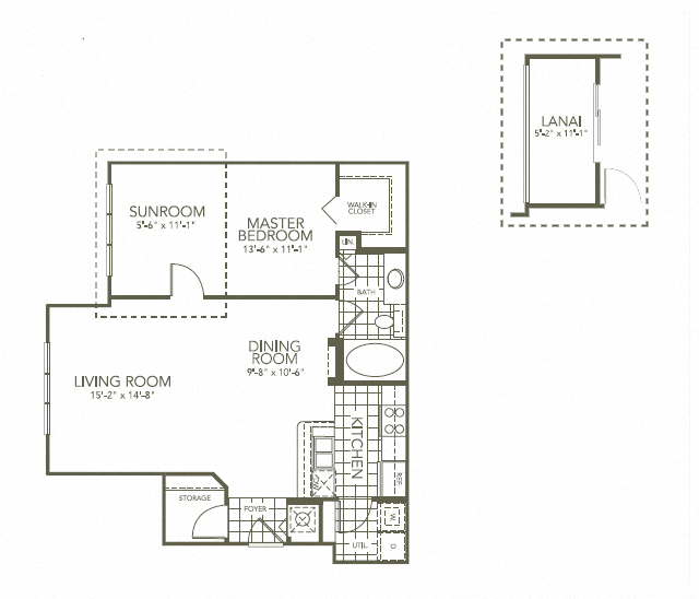 Gardenia 1Bed_1Bath at The Palms Club Orlando Apartments, Orlando, FL, 32811-2402