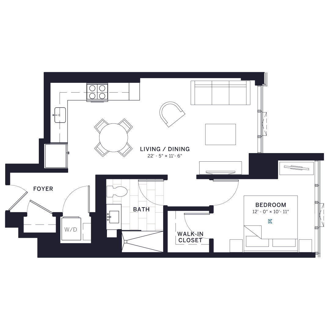 Lincoln Common Affordable One Bedroom Floor Plan at The Apartments at Lincoln Common, Chicago, IL, 60614
