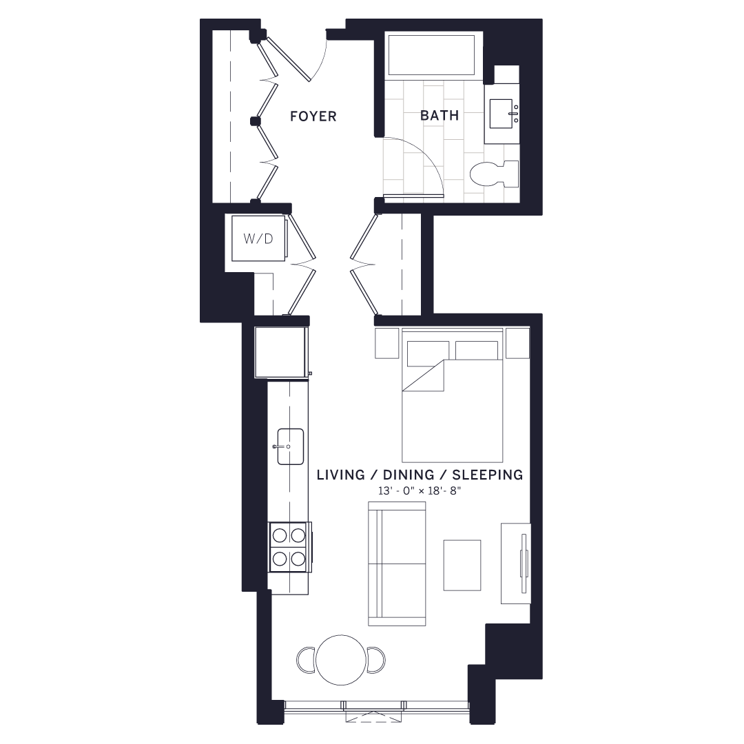 Lincoln Common Studio Affordable Floor Plan at The Apartments at Lincoln Common, Chicago
