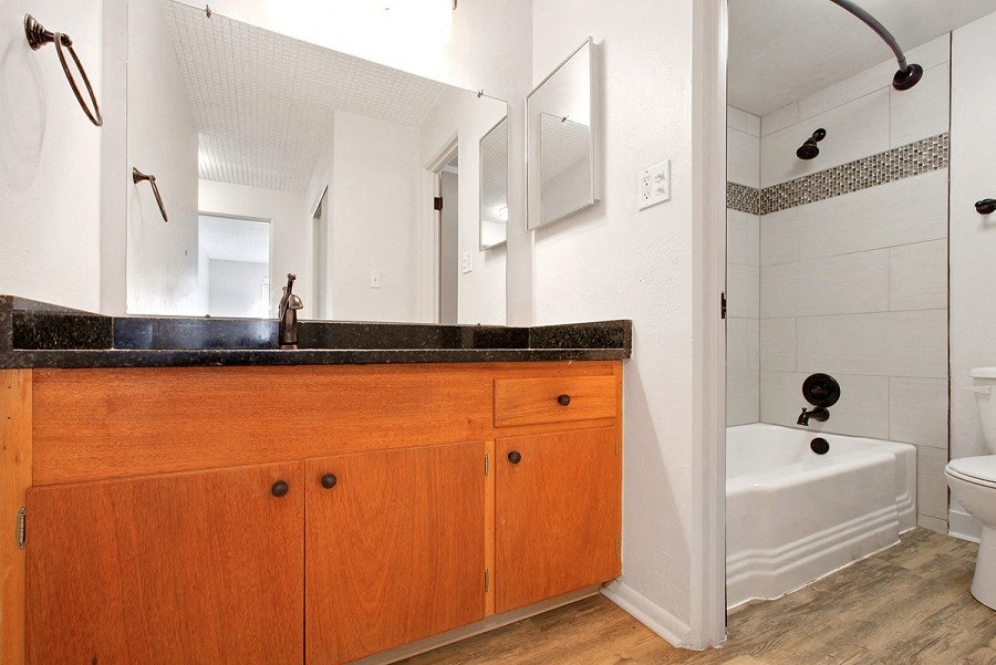 a bathroom with a sink and a toilet