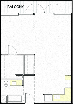 a floor plan of a loft apartment at 19th & Mercer in Seattle, WA