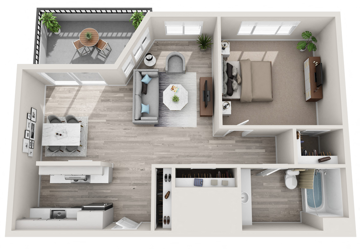 a floor plan of a one bedroom apartment at 3030 Lake City in Seattle, WA