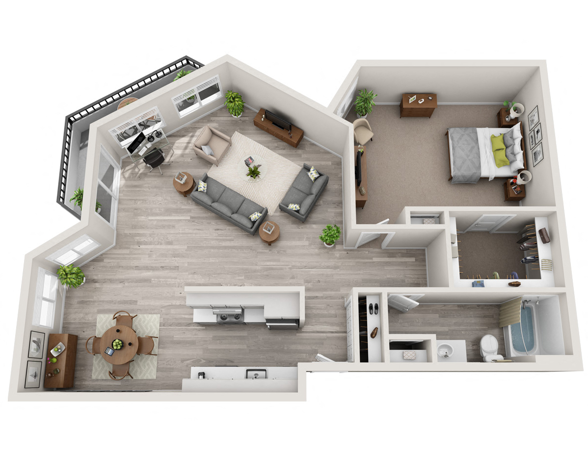 a floor plan of a one bedroom apartment at 3030 Lake City in Seattle, WA