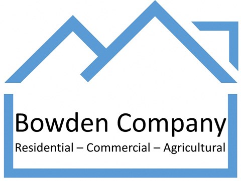 Bowden Company logo with a house shape and three categories listed underneath.