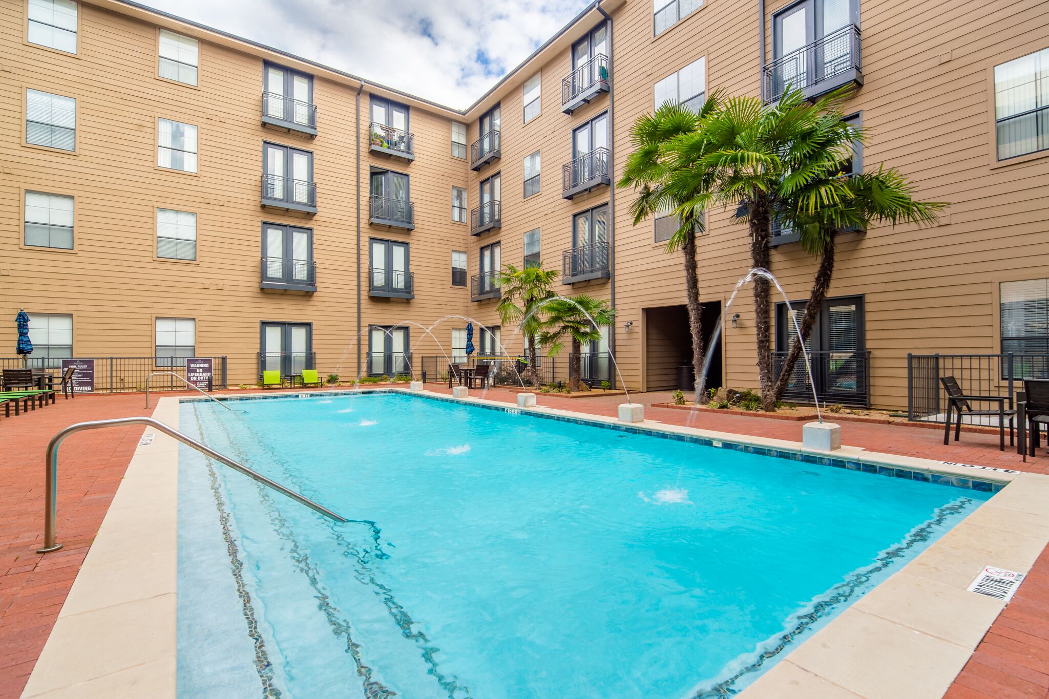 our apartments have a large swimming pool in front of our building