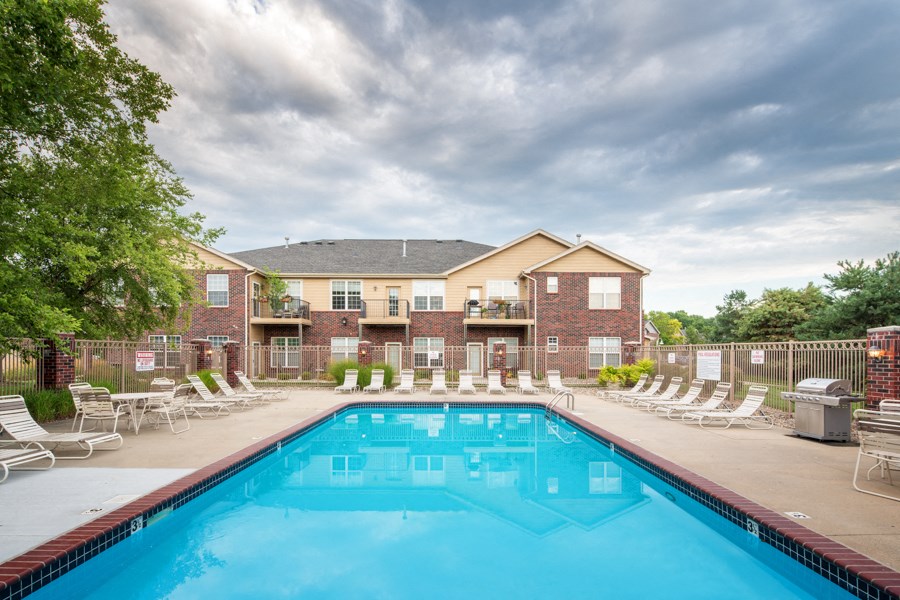 the swimming pool at our apartments