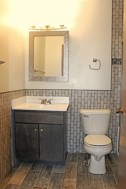a bathroom with a toilet and a sink and a mirror