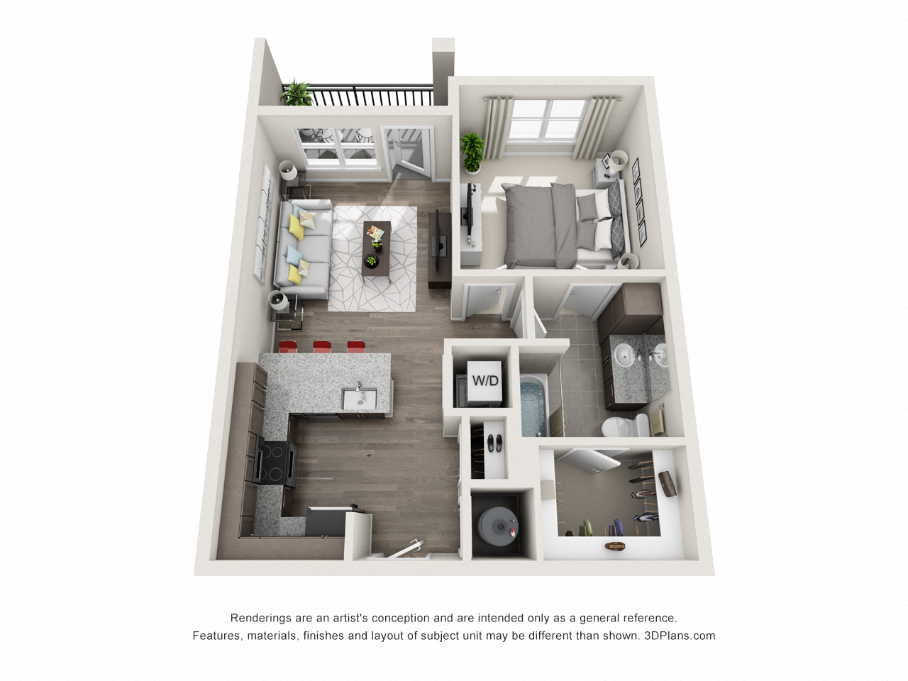 The Carlyle Floor Plan at Beckett Farms Apartments, PRG Real Estate Management, Fort Mill, SC, 29715