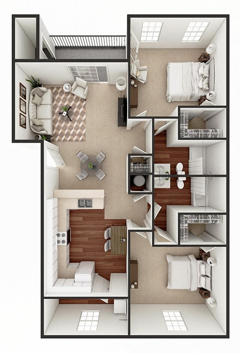 two bedroom apartment floor plan for rent