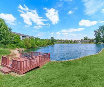 The Brickyard Apartments by a lake