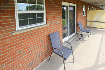 This is a photo of the patio at Lake of the Woods Apartments in Cincinnati, OH.
