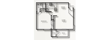 One Bedroom Floor Plan l The Meadows Apartments in Santa Rosa CA