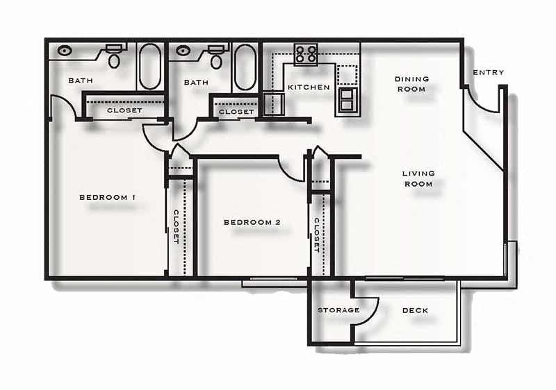 Two bedroom floor plan
