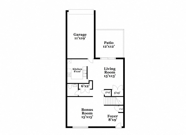 a floor plan of a house with a bedroom and a living room