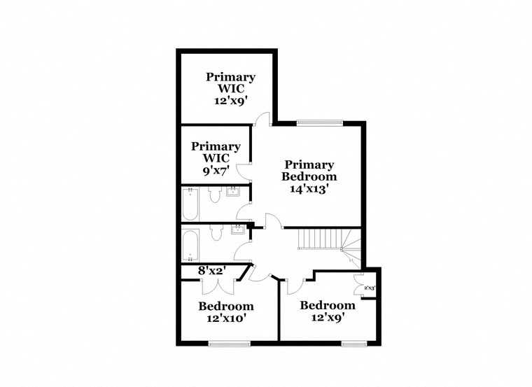 a floor plan of a house with bedrooms and baths