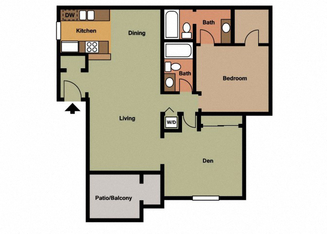 1 Bedroom Plus Den floor plan