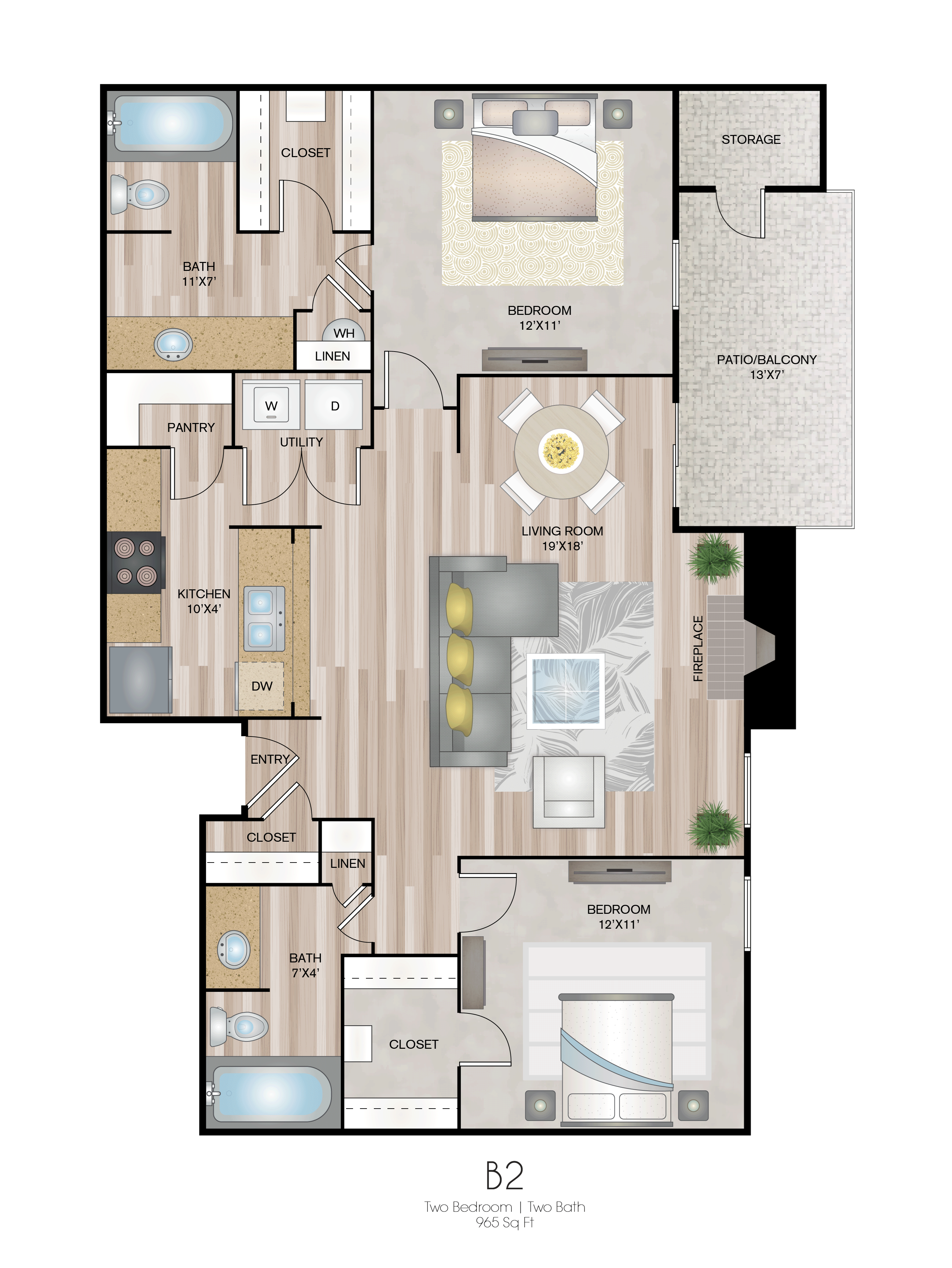 B2 | 1018 SQ FT | 2 BED / 2 BATH B2 | 1018 SQ FT | 2 BED / 2 BATH