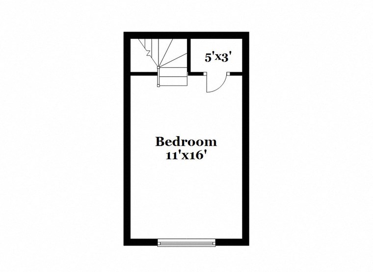 small floor plan of a house with a loft