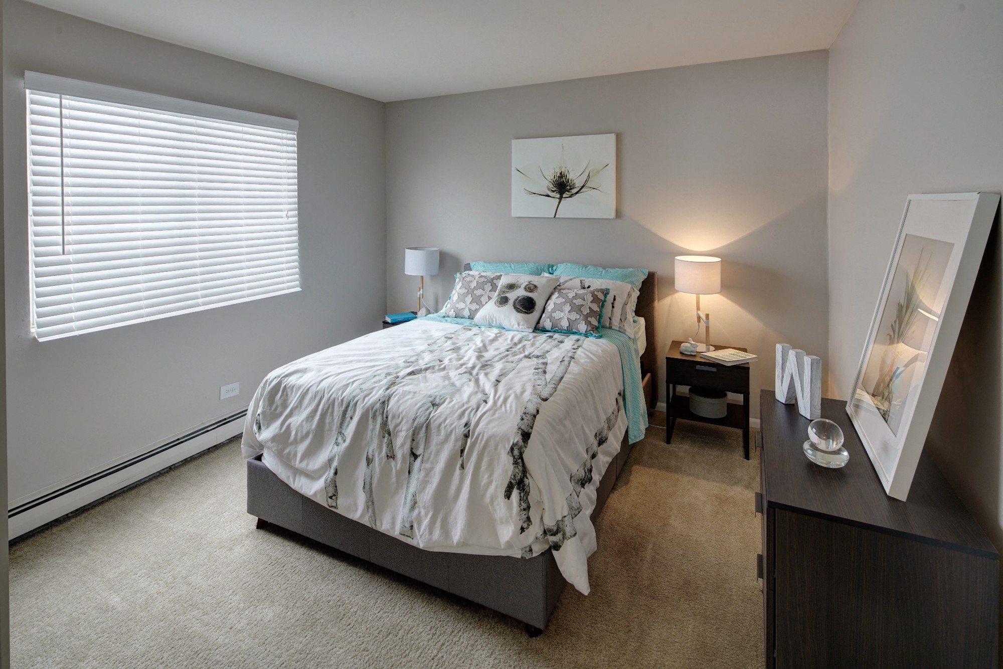 Spacious Bedroom With Comfortable Bed at Westmont Village, Illinois, 60559